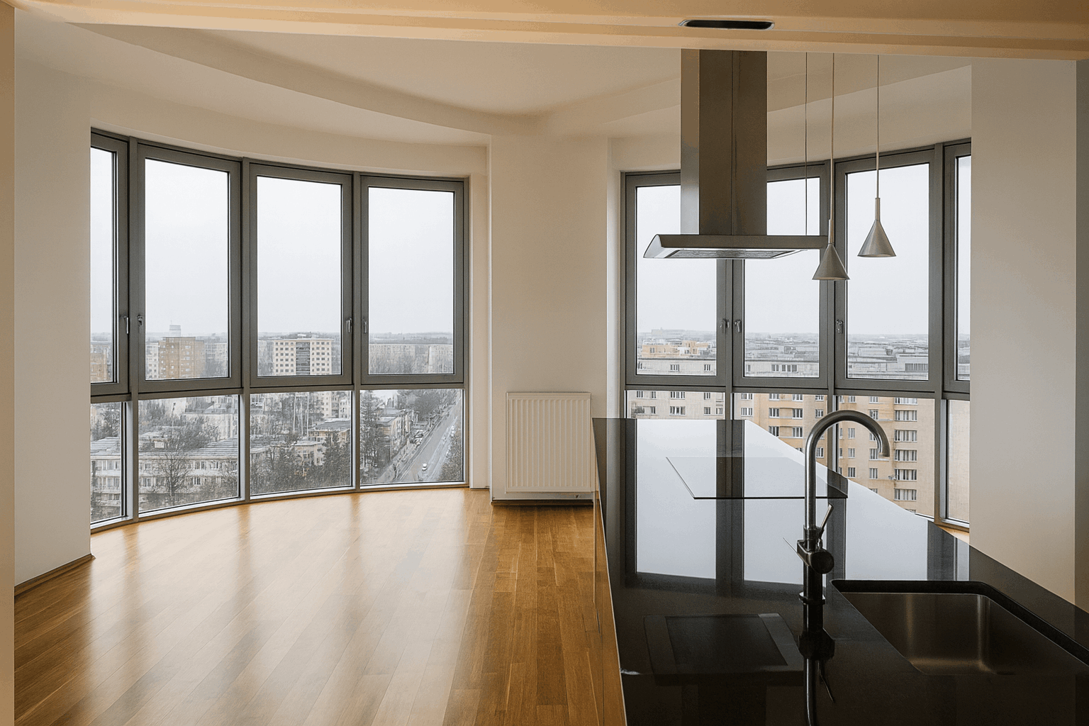 Wizualizacja salonu — penthouse