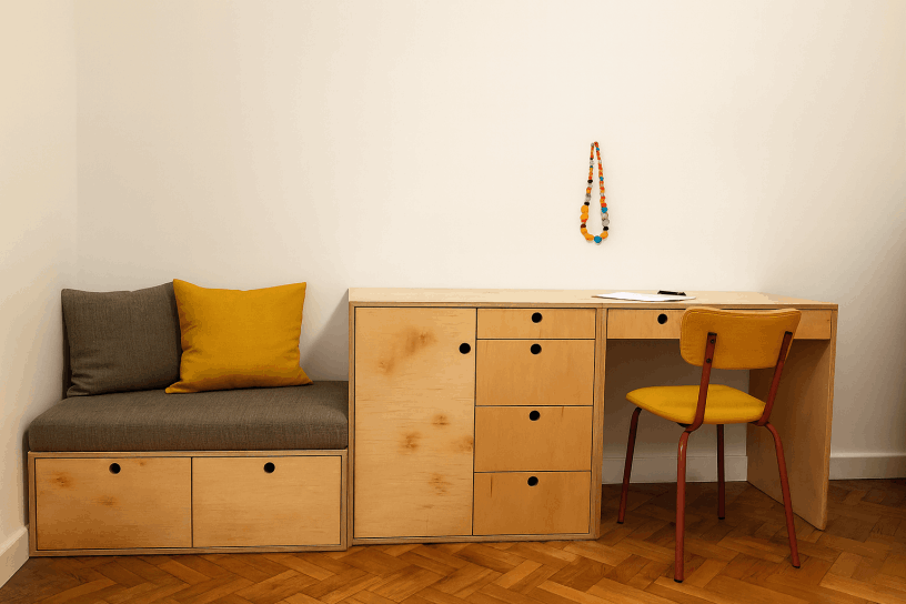 Wizualizacja pokoju dziecięcego — willa modernistyczna